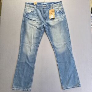 Flypaper Men's Straight Leg Denim Blue Light Wash Jeans Size 40x32 NWT